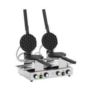 Buborékos gofrisütő - 2 x 1400 W - 50–250 °C - időzítő: 0 - 5 perc - Royal Catering