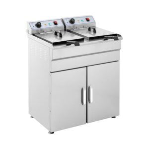 Elektromos olajsütő - 2 x 16 l - alsó tárolószekrénnyel | Royal Catering