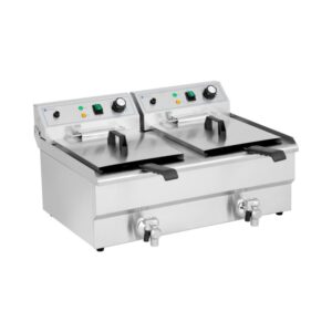 Elektromos olajsütő - 2 x 16 l - Royal Catering - 230 V