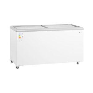 Fagyasztóláda 450 l - üvegajtók - zárható - Royal Catering
