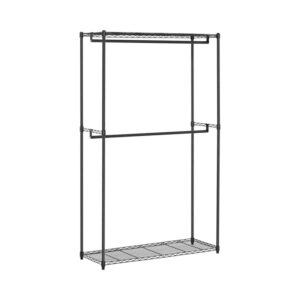 Fém ruhatartó állvány - 120 x 45 x 180 cm - 200 kg - fekete | Royal Catering