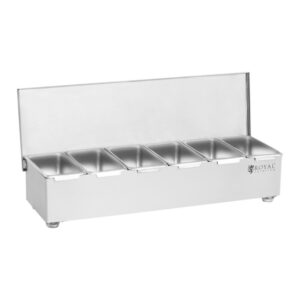 Fűszertartó pult - rozsdamentes acél - 6 x 450 ml | Royal Catering