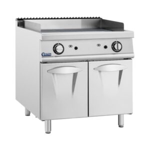 Gáz grill lap - 12 kW - bordázott - 50–300 °C - propán / LPG / földgáz - alsószekrény - Royal Catering