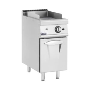 Gáz grill lap - 6 kW - bordázott - 50–300 °C - propán / LPG / földgáz - alsószekrény - Royal Catering