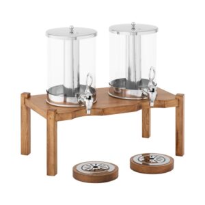 Gyümölcslé adagoló - 2 x 7 L - hűtőrendszer - világos faváz | Royal Catering