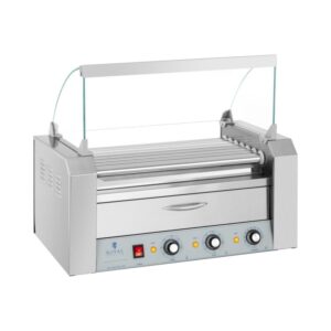 Hot Dog sütő- 7 görgővel - melegítő fiók - rozsdamentes acél | Royal Catering