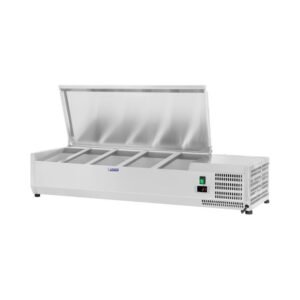 Hűtővitrin - 120 x 33 cm - 5 darab 1/4 GN edény | Royal Catering