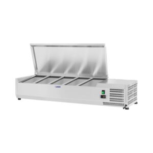 Hűtővitrin - 150 x 39 cm - 5 darab GN 1/3 és 1 darab GN 1/2 edény | Royal Catering