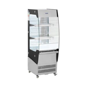 Hűtővitrin - 180 l - 2 polc - 2–12 °C - LED - rozsdamentes acél / edzett üveg - Royal Catering
