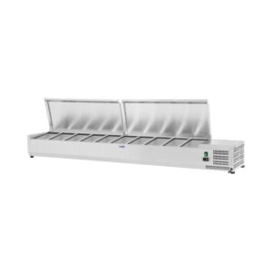 Hűtővitrin - 200 x 33 cm - 10 darab 1/4 GN edény | Royal Catering