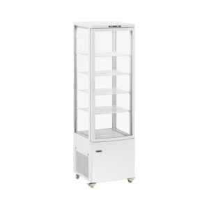 Hűtővitrin - 238 L - 5 szint - fehér - 4 kerék | Royal Catering