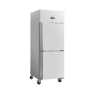 Ipari hűtőszekrény - 485 l - rozsdamentes acél - 2 ajtó - 4 kerék - zárható - Royal Catering