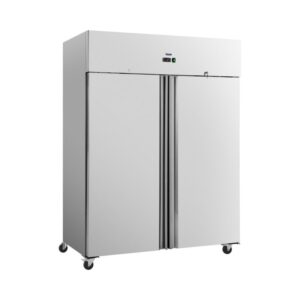 Ipari hűtőszekrény - 800 l - rozsdamentes acél - 2 ajtó - 4 kerék - zárható - Royal Catering
