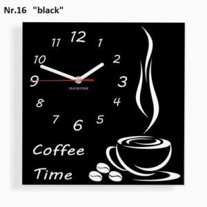 Konyhai falióra Coffee Time fekete