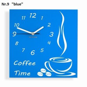 Konyhai falióra Coffee Time kék