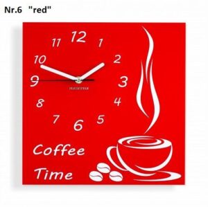 Konyhai falióra Coffee Time piros