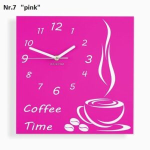 Konyhai falióra Coffee Time rózsaszín
