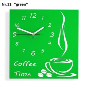Konyhai falióra Coffee Time zöld