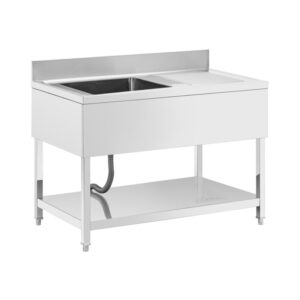 Mosogató asztal - 1 medence - rozsdamentes acél - 120 x 70 x 97 cm - Royal Catering