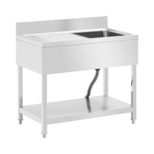 Mosogató asztal - 1 tál - rozsdamentes acél - 100 x 60 x 97 cm - Royal Catering