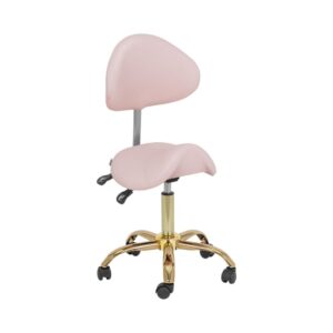 Nyeregszék - 55 - 69 cm - 150 kg - Halványrózsaszín/Arany | physa