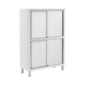 Rozsdamentes acél edénytároló szekrény - 1200 x 500 x 1800 mm - 4 polc - max. 200 kg - Royal Catering