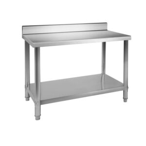 Rozsdamentes acél munkaasztal - 100 x 70 cm - karimával - 120 kg-os terhelhetőség - Royal Catering - RCAT-100/70-S