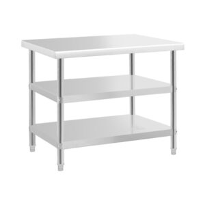 Rozsdamentes acél munkaasztal - ECO - 100 x 70 cm - 190 kg - közbenső polc - Royal Catering
