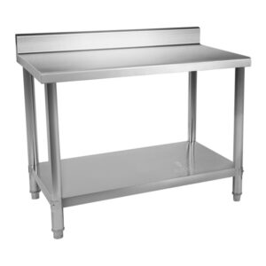 Rozsdamentes acél munkaasztal - ECO - 100 x 70 cm - 95 kg - hátsó perem - Royal Catering