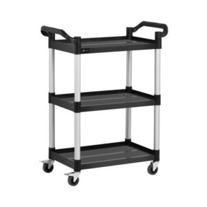 Szervízkocsi - 3 polc - 63 x 40 cm - 90 kg - fekete | Royal Catering
