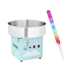 Vattacukor készítő gép készlet LED pálcikákkal - 52 cm - 1.200 W - 50 db - türkiz | Royal Catering