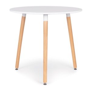Modern kerek dohányzóasztal 80 cm - fehér