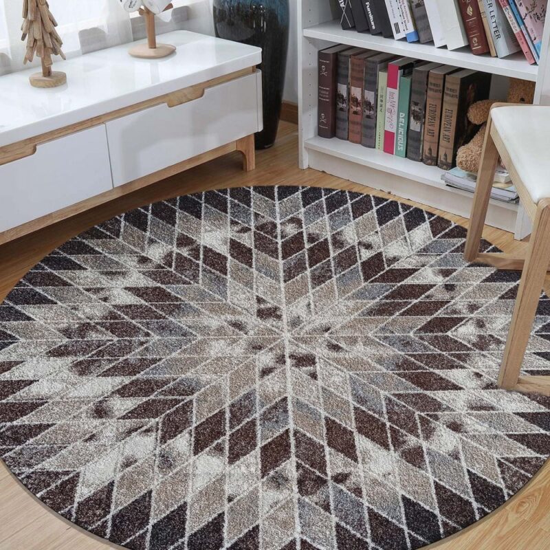 Barna Kerek Szőnyeg Érdekes Mintával Szélesség: 80 Cm