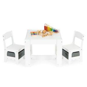 ECOTOYS Fa gyerek asztal és szék szett
