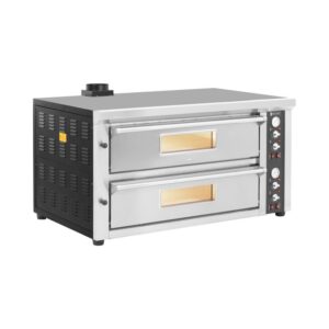 Elektromos pizzasütő kemence - 6+6 x 33 cm - 2 kamra - 13 200 W - 400 V - samottkő - Royal Catering