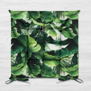 Vízálló székbetét teraszra vagy erkélyre 40 x 40 cm monstera levelekkel