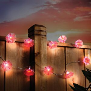 10 Napelemes Lámpa Reggeli Virágok Pink Hossza 3 M 10 Led Virág
