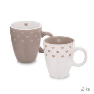2 Db Kerámiabögre Fehér/Bézs Térfogat 140 Ml