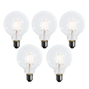 5 darabos készlet E27 3 lépésben dimmelhető LED izzó G95 4W 450 lm 2700K