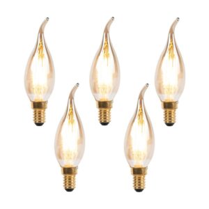 5 db E14-es dimmelhető LED filament gyertyalámpa szett 240V 3W 250lm