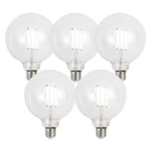 5 db E27 Dimmelhető LED Izzó G125 Átlátszó 7W 806lm 2700-6500K