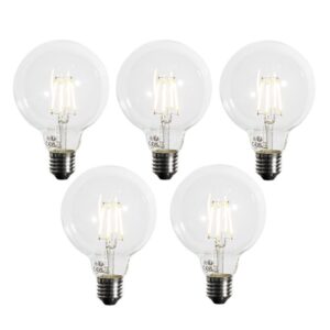 5 db E27 Dimmelhető LED izzó G95 5W 450lm 3000K