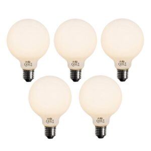 5 db E27 Dimmelhető LED izzó Opál G95 5W 450lm 2700K