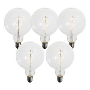 5 darabos E27 dimmelhető LED izzók szett spirál filamenttel G125 4W 270 lm 2700K
