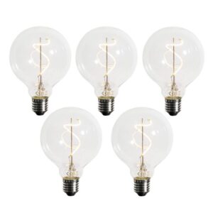 5 db E27 Dimmelhető LED spirál izzószál G95 4W 270lm 2200K