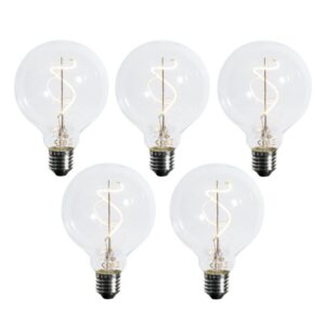 5 db E27 Dimmelhető LED spirál izzószál G95 4W 270lm 2700K