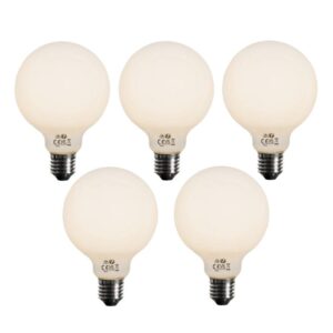 5 db E27-es dimmelhető LED izzó opál üvegből G95 5W 450lm 3000K