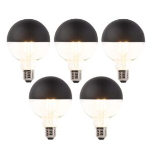 5 db E27-es dimmelhető LED izzószál izzó G95 fekete 550 lm 2700 K