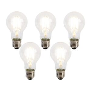 5 db E27 LED Filament izzó szett A60 szürkületi érzékelővel 4W 470lm 2700K