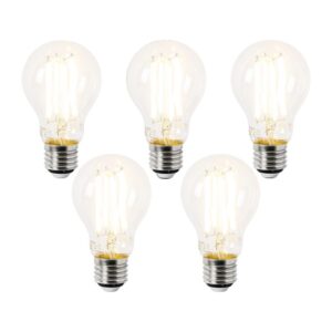 5 db E27 LED izzó szett A60 átlátszó 3